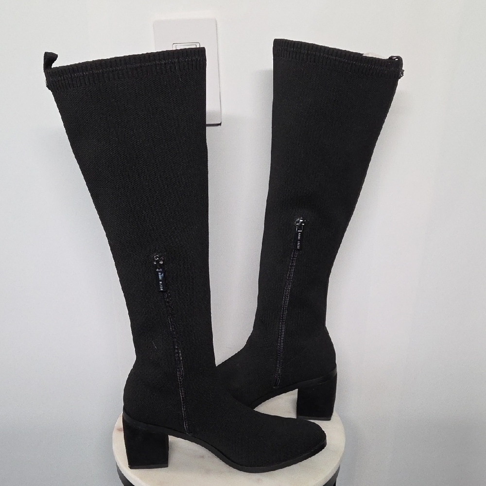 Anne Klein Black Sock Boots Size 7 - Picture 8 of 8